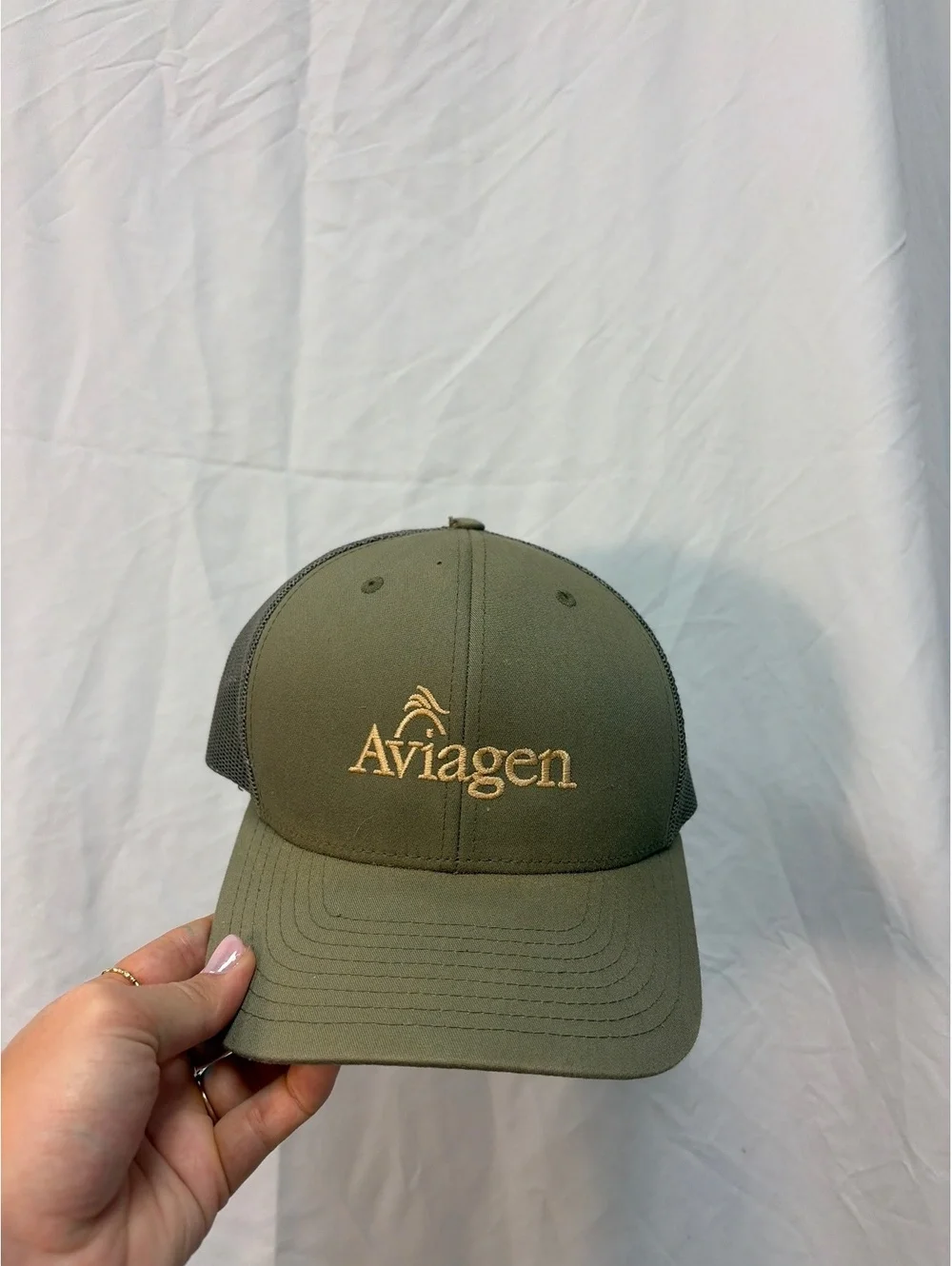 Richardson Aviagen Olive Green Mesh Back Snapback Hat